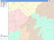 Spartanburg Wall Map Color Cast Style