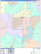 Springfield  Wall Map Color Cast Style