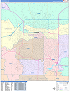 Springfield  Wall Map Color Cast Style