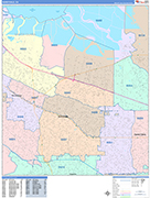 Sunnyvale  Wall Map Color Cast Style