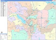 Syracuse  Wall Map Color Cast Style