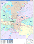 Tallahassee  Wall Map Color Cast Style