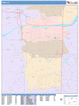 Tempe  Wall Map Color Cast Style