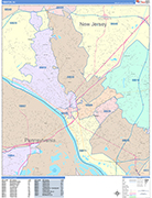 Trenton  Wall Map Color Cast Style