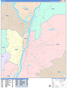 Troy  Wall Map Color Cast Style