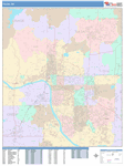 Tulsa  Wall Map Color Cast Style