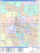 Tulsa  Wall Map Color Cast Style