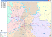 Tuscaloosa  Wall Map Color Cast Style