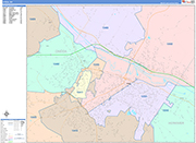 Utica  Wall Map Color Cast Style