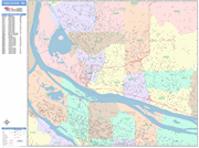 Vancouver  Wall Map Color Cast Style