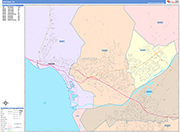 Ventura  Wall Map Color Cast Style