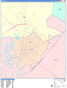 Victoria  Wall Map Color Cast Style