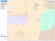 Visalia  Wall Map Color Cast Style