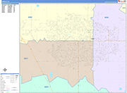 Visalia  Wall Map Color Cast Style