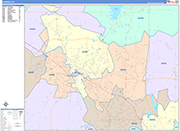 Warren  Wall Map Color Cast Style