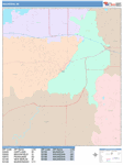 Waukesha  Wall Map Color Cast Style