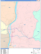 Wheeling  Wall Map Color Cast Style