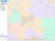 Whittier  Wall Map Color Cast Style