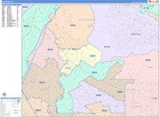 Whittier  Wall Map Color Cast Style