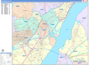 Wilmington  Wall Map Color Cast Style