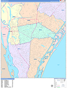 Wilmington  Wall Map Color Cast Style