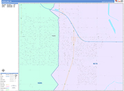 Woodland  Wall Map Color Cast Style