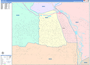 Yakima Wall Map Color Cast Style