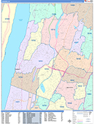 Yonkers  Wall Map Color Cast Style