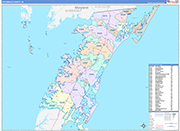 Accomack County Wall Map Color Cast Style