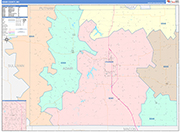 Adair County Wall Map Color Cast Style