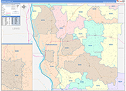 Adams County Wall Map Color Cast Style