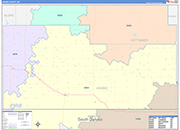 Adams Wall Map Color Cast Style
