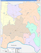 Adams County Wall Map Color Cast Style