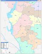 Adams Wall Map Color Cast Style