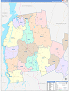 Addison County Wall Map Color Cast Style