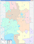 Aitkin County Wall Map Color Cast Style