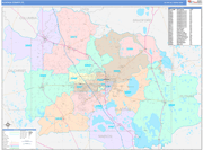 Alachua County Wall Map Color Cast Style