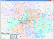 Alachua County Wall Map Color Cast Style