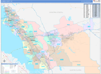 Alameda County Wall Map Color Cast Style