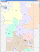 Albany County Wall Map Color Cast Style