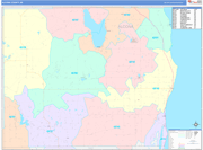 Alcona County Wall Map Color Cast Style