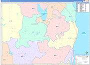 Alcona County Wall Map Color Cast Style