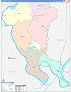 Alexander County Wall Map Color Cast Style