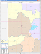 Alfalfa County Wall Map Color Cast Style