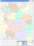 Allegany Wall Map Color Cast Style