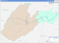 Alleghany County Wall Map Color Cast Style