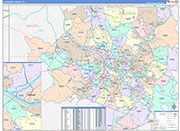 Allegheny Wall Map Color Cast Style