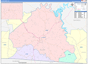 Allen County Wall Map Color Cast Style