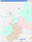 Allen County Wall Map Color Cast Style