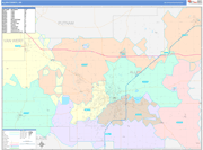 Allen County Wall Map Color Cast Style